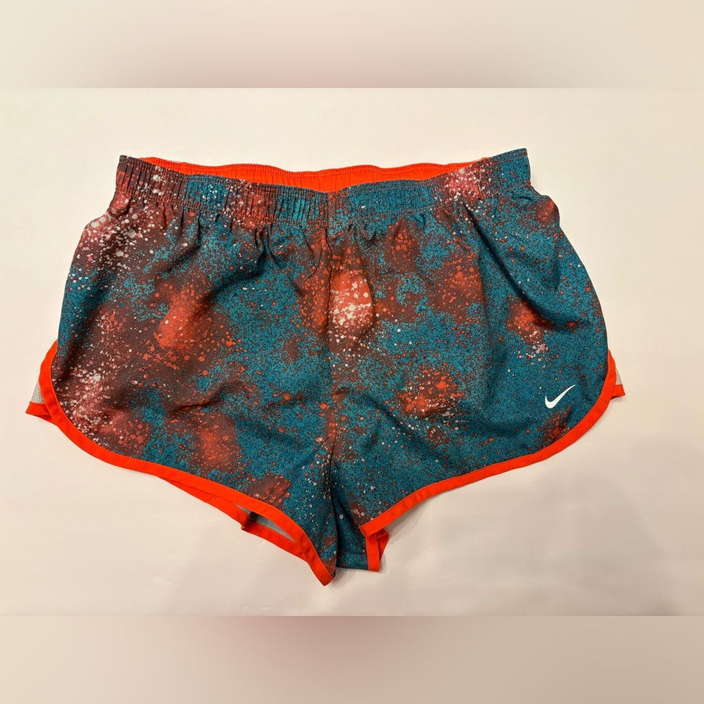 Nike Speckled Teal and Orange Athletic Shorts